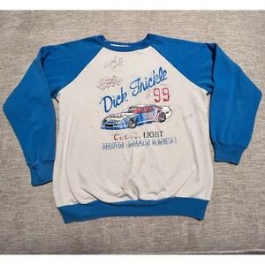 Vintage Dick Trickle #99 Coors Light Racing Sweatshirt Autographed 80s 50/50 USA